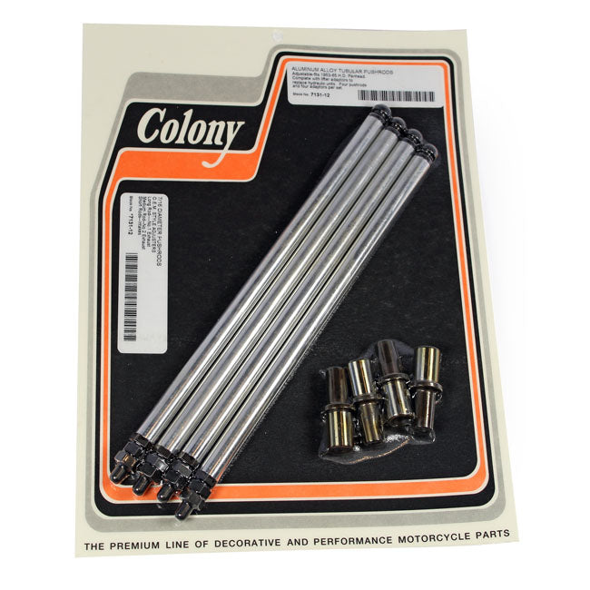 Colony, Aluminium Adj. Pushrod Solid Conversion Kit. Pan for 53-65 Panhead