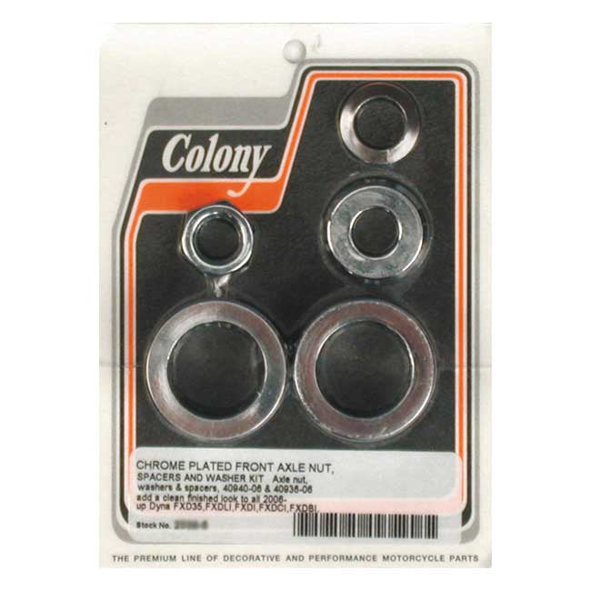 Colony Axle Spacer Kit Front, Smooth for 2006 Dyna (Excl. FXDWG/I)