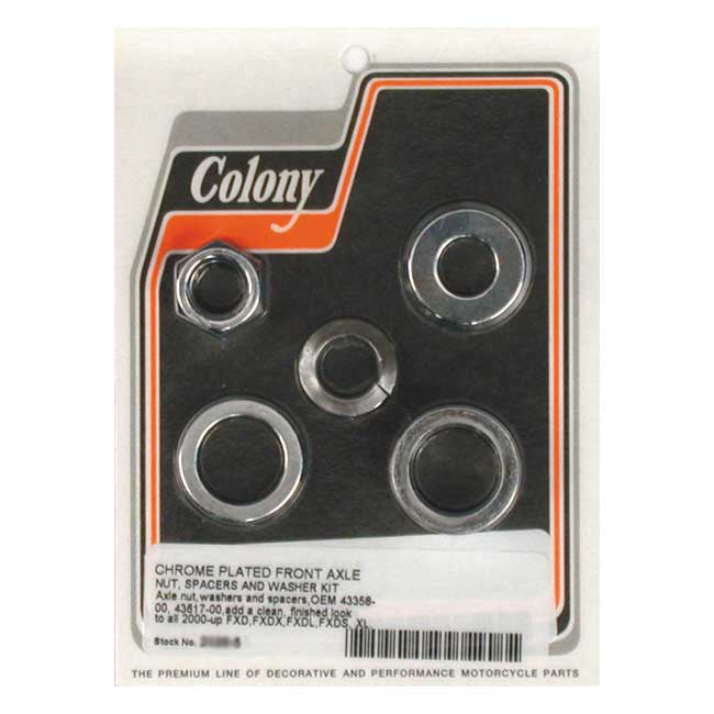 Colony Axle Spacer Kit Front, Smooth – 2000–2003 Dyna; 2000–2006 XL Sportster