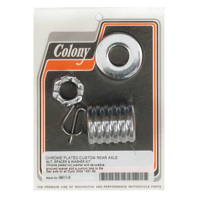 Colony Axle Spacer Kit Rear, Grooved for 91-99 Dyna
