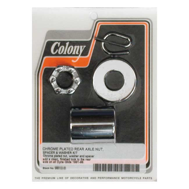 Colony Axle Spacer Kit Rear, Smooth – 1991–1999 Dyna