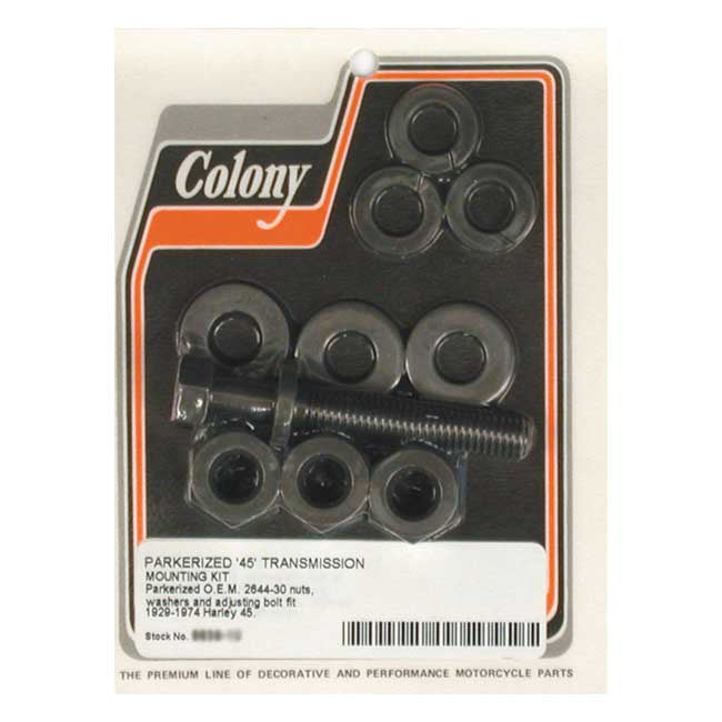 Colony, Transmission Mount Kit. Black Parkerized for 29-73 45" Sv
