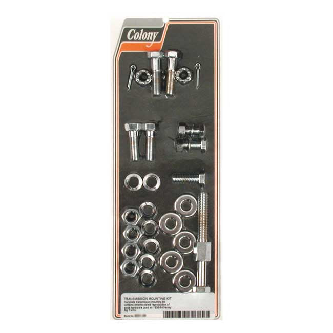 Colony, Transmission Mount Kit. Chrome for 36-64 Big Twin