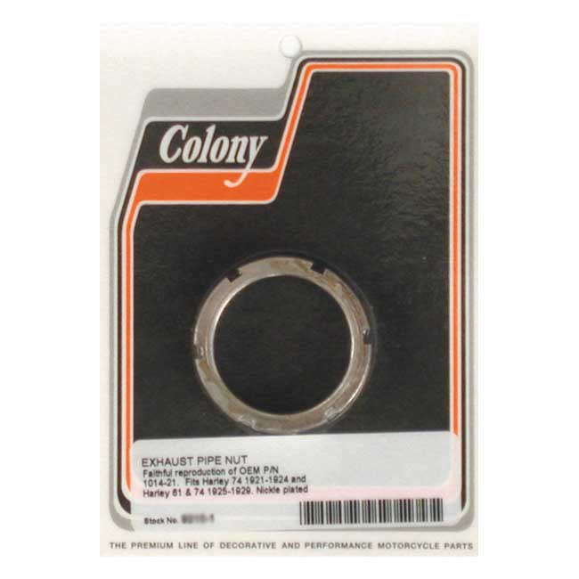 Colony, Exhaust Pipe Nut for 21-24 74" H-D; 25-29 61"/74" H-D Models