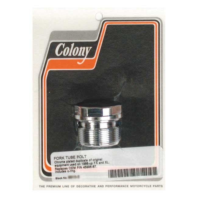 Colony 39mm Fork Tube Plug. Flat Top. Chrome – 1987–1994 FXR; 1991–2005 Dyna; 1988–2015…
