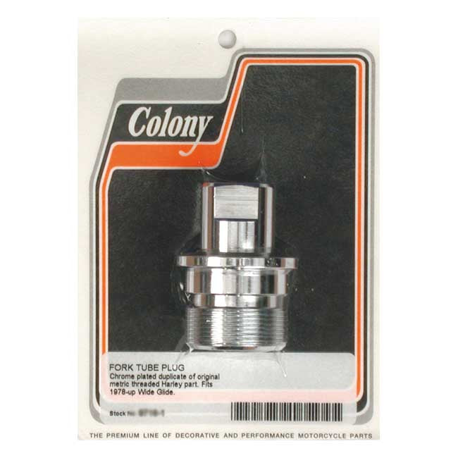 Colony 41mm Fork Tube Plug. Chrome – L1977–1984 FL; 1980–1986 FXWG; 1980–1983…