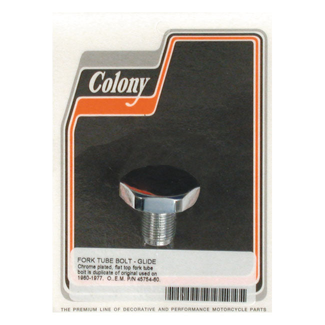 Colony 41mm Fork Tube Cap Bolt. Chrome – 49-E77 Big Twin