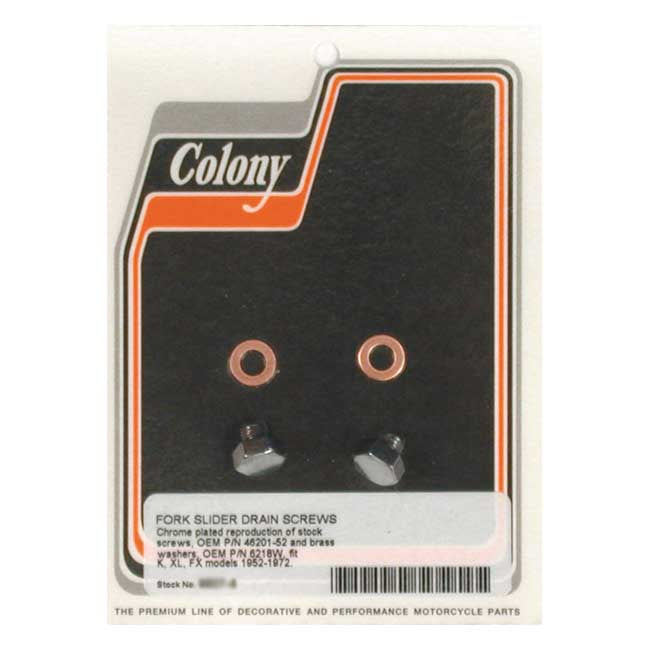 Colony Drain Screws, Fork Slider for 52-72 K, XL, FX