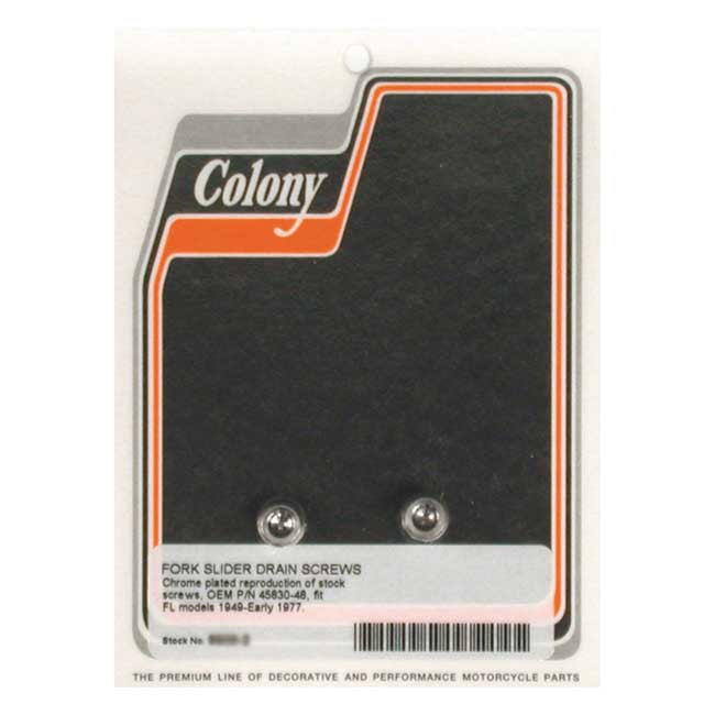 Colony Drain Screws, Fork Slider for 49-E77 Fl