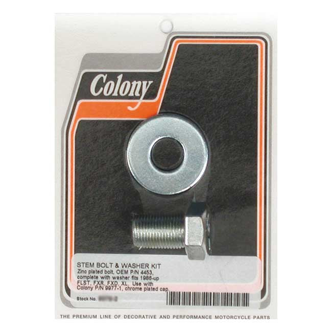Colony Fork Stem Bolt & Washer Set for 87-17 FLST Models (Excl. FXSB); 88-94 FXR; 91-05 FXD; (Excl. FXDWG); 97-09 XL (Excl. 97-03 1200S; 04-09 1200R/L; 2007 XL50)