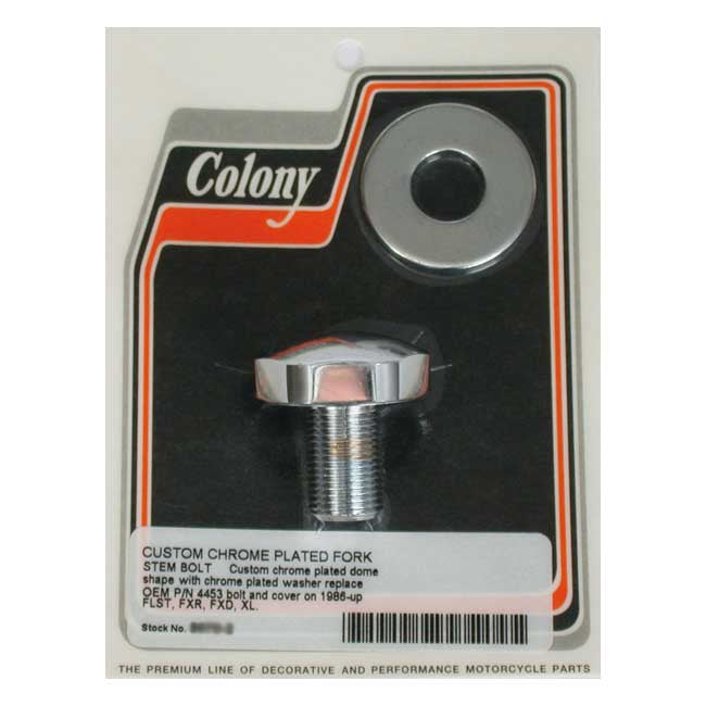 Colony Fork Stem Bolt & Washer Set. Chrome – 1987–2017 FLST; 1988–1994 FXR; 1991–2005…