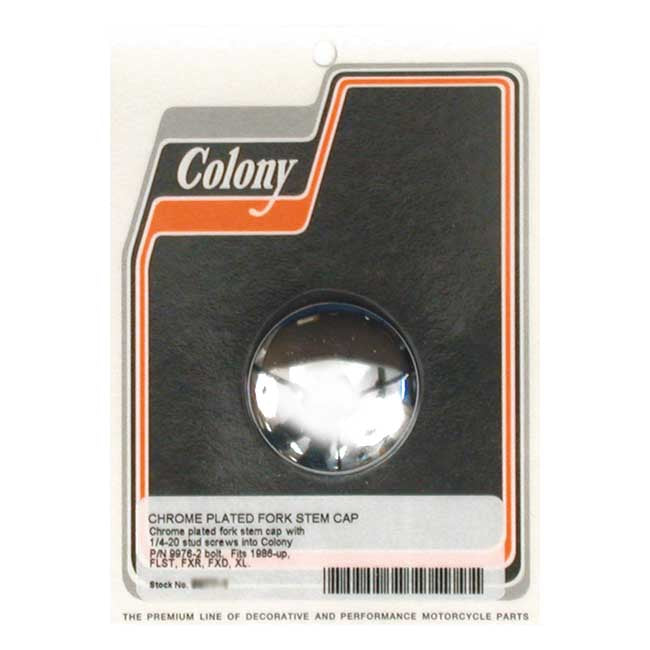 Colony Fork Stem Bolt Cover FXR/FXD/XL. Chrome – 1988–1994 FXR; 1991–2005 Dyna; 1988–2003…