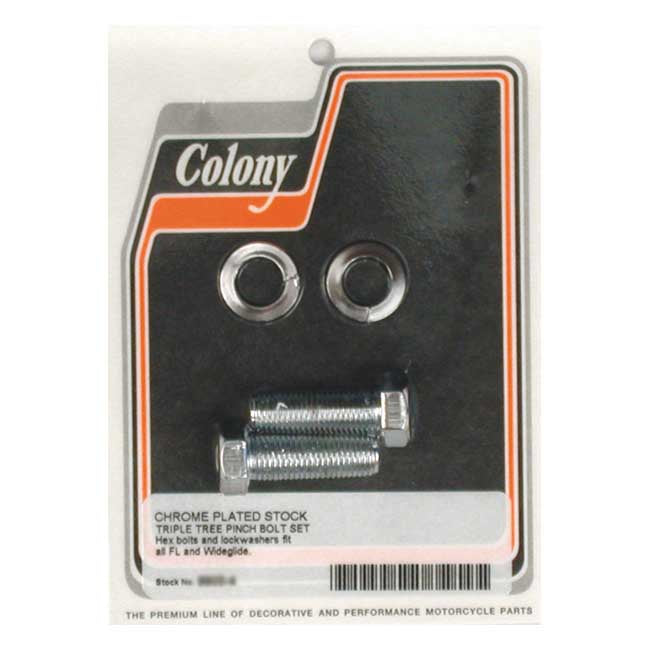 Colony Triple Tree Pinch Bolt Set for FL & Wide Glide Models