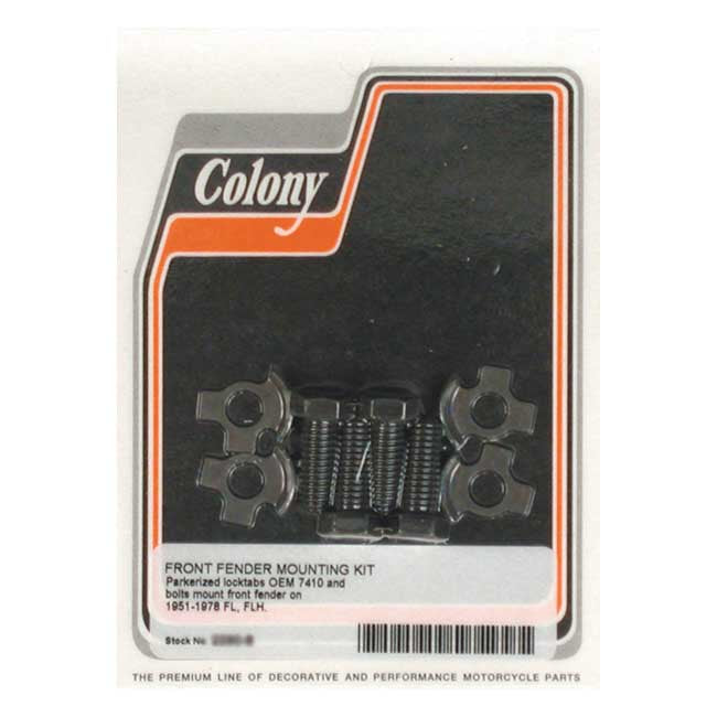 Colony Front Fender Mount Kit. Parkerized – 1951–1978 FL; FLH