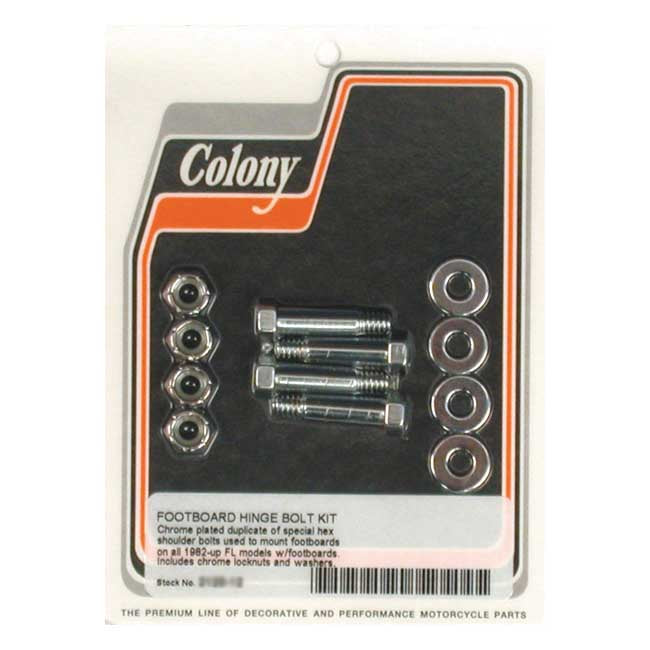 Colony Rider Floorboard Hinge Bolt Mount Kit. Hex – L1982–2004 FLH; L1982–2008 FL…