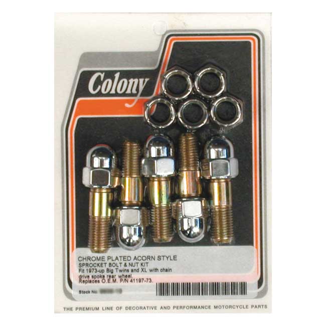 Colony Sprocket Bolt & Nut Kit for 73-84 Big Twin; 79-90 XL