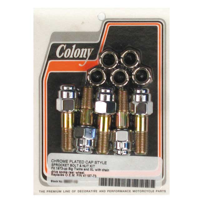Colony Sprocket Bolt & Nut Kit for 73-84 Big Twin; 79-90 XL