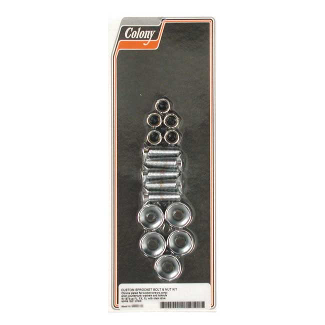 Colony Sprocket Bolt & Nut Kit for 73-84 Big Twin; 79-90 XL
