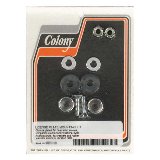 Colony License Plate Mount Kit. Flathead Allen. Chrome – Universal