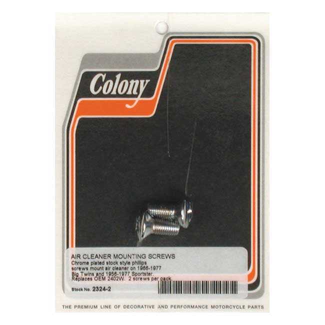 Colony Air Cleaner Cover Mount Screw Kit for 67-78 Big Twin, XL