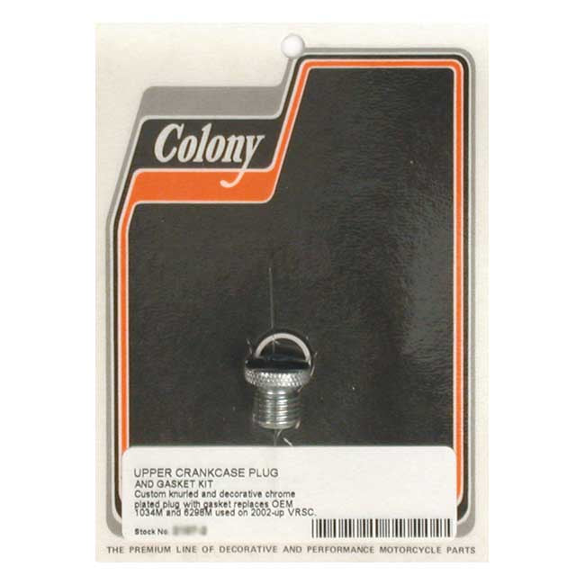 Colony Upper Crankcase Plug & Gasket Kt for 02-17 V-Rod