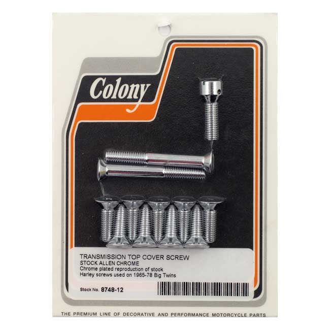 Colony Transm Top Cover Screw Kit for 65-78 Big Twin