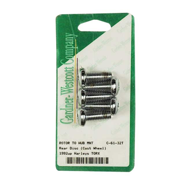 Garner-Westcott, Front/Rear Brake Rotor Bolt Kit. Torx for Rear: 92-20 Big Twin; 92-20 XL; 02-17V-Rod Models; 73-80 FX.   Front: 73-84 Fl.