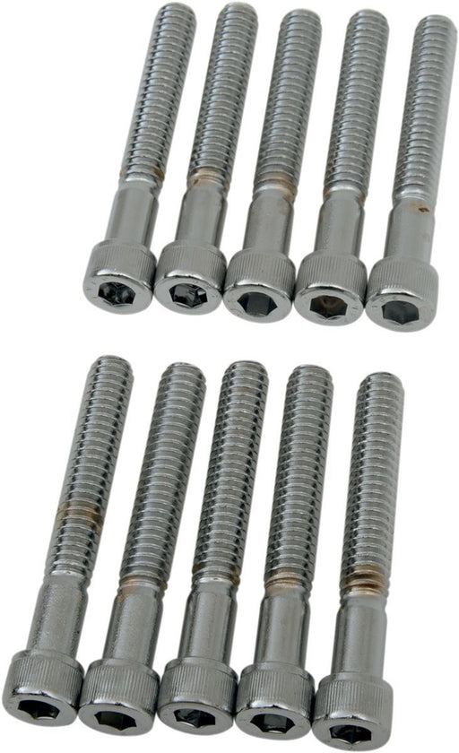 Drag Specialties Socket-Head Bolt 1/4-20X1.75 Knurled Chrome - Part #DS190540 - Hogparts UK