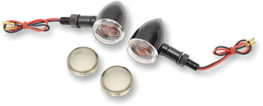 Drag Specialties Mini-Deuce Marker Lights Stud-Mount Clear/Smoke Lens Black - Part #20401040 - Hogparts UK