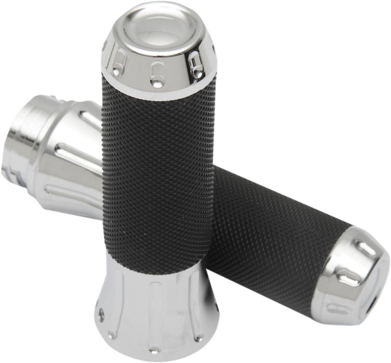 Drag Specialties Cobra Hand Grips With Chrome Ends - Part #06301610 - Hogparts UK