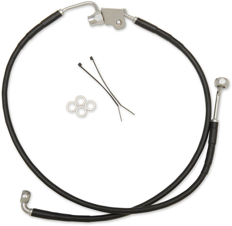 Drag Specialties Brake Line Stainless Steel Black Coated Rear Oem Length - Part #17413850 - Hogparts UK