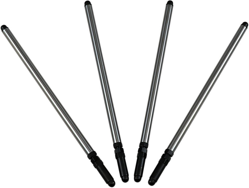 Andrews Adjustable Pushrods - Chromoly Steel, 4 Pack, 9,53 mm - Silver for Harley-Davidson Touring, Softail, Dyna & FXR 1983-2000
