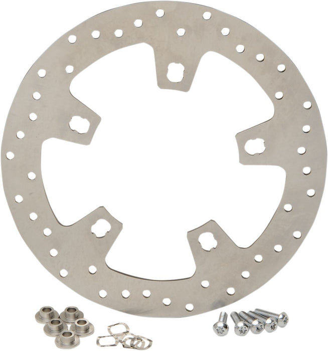 Drag Specialties Stainless Steel Drilled Front Brake Rotor - Part #17102404 - Hogparts UK