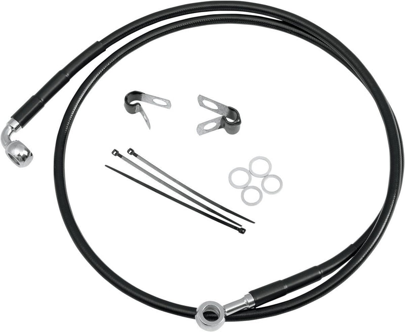 Drag Specialties Front Brake Line Black Vinyl Coated Stainless Steel - Part #17412580 - Hogparts UK