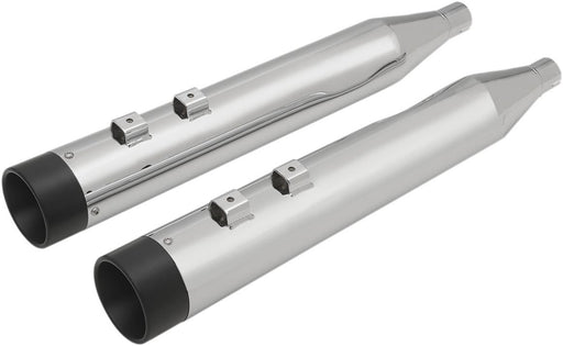 Drag Specialties Mufflers Slip-On 4" Chrome W/Black Billet End Caps - Part #18011262 - Hogparts UK