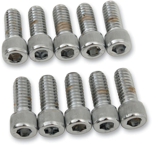 Drag Specialties Socket-Head Bolt 1/4-20X0.625 Knurled Chrome - Part #DS190534 - Hogparts UK