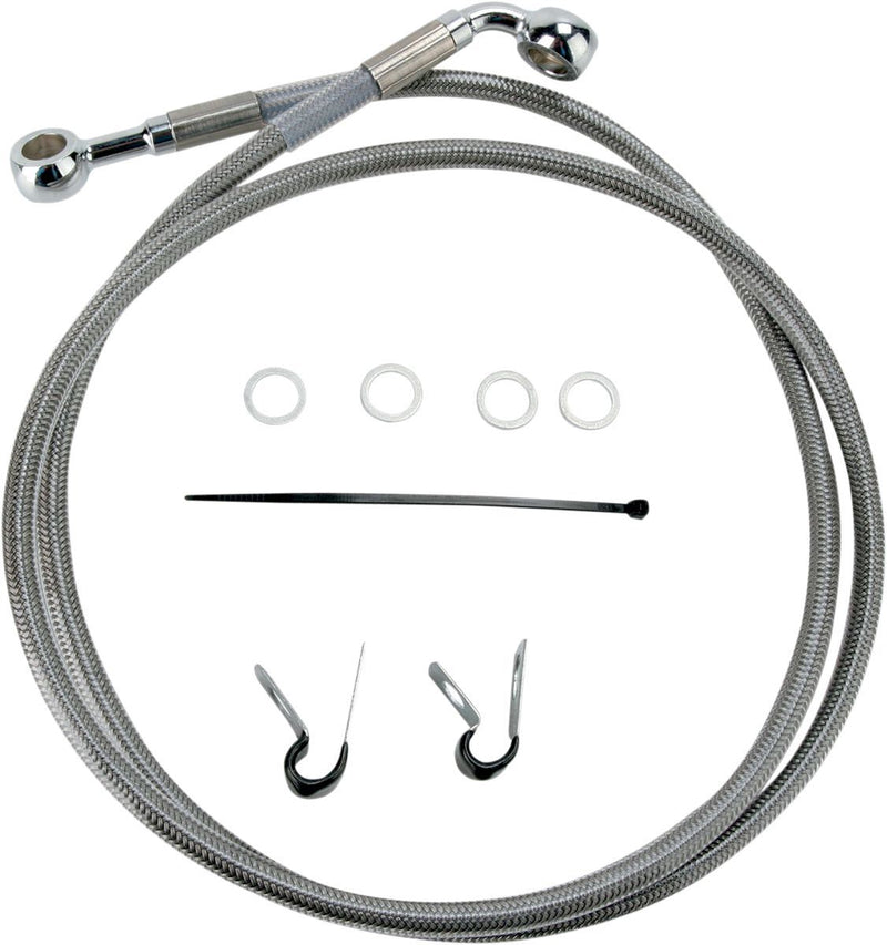 Drag Specialties Front Brake Line Stainless Steel Extended 8" - Part #17412647 - Hogparts UK