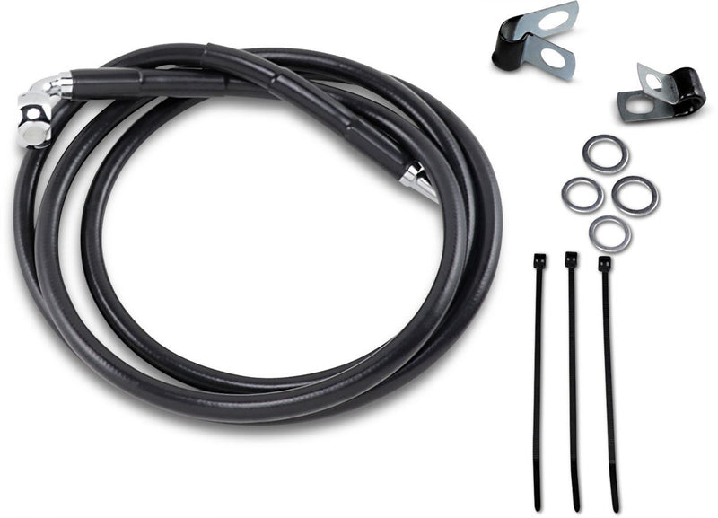 Drag Specialties Front Brake Line Black Vinyl Coated Stainless Steel Extended 6" - Part #17412583 - Hogparts UK