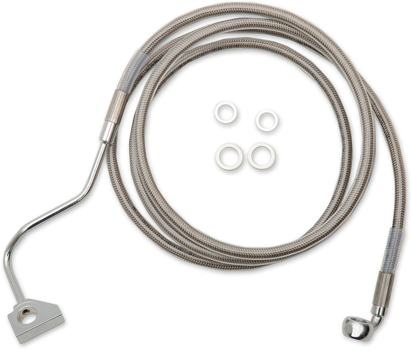 Drag Specialties Brake Line Kit Extended Upper Front Length Stainless Steel + 6" - Part #17414500 - Hogparts UK