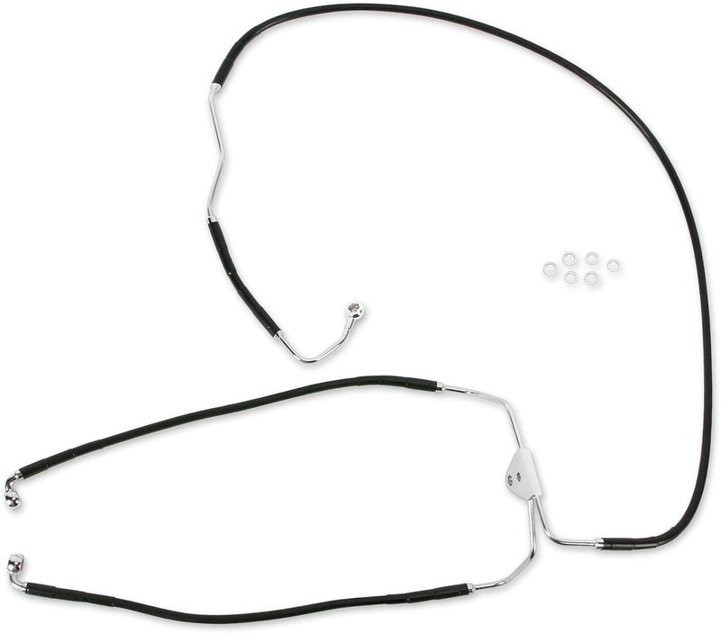 Drag Specialties Front Lower Brake Line Black Vinyl Coated Stainless Steel - Part #17412939 - Hogparts UK