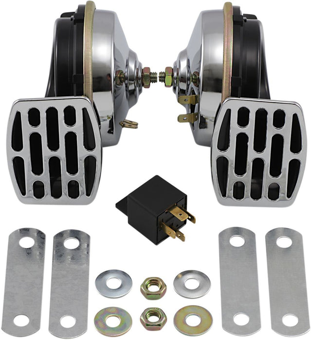 Drag Specialties Dual Horn 12V 107Db Chrome - Part #DS272128 - Hogparts UK