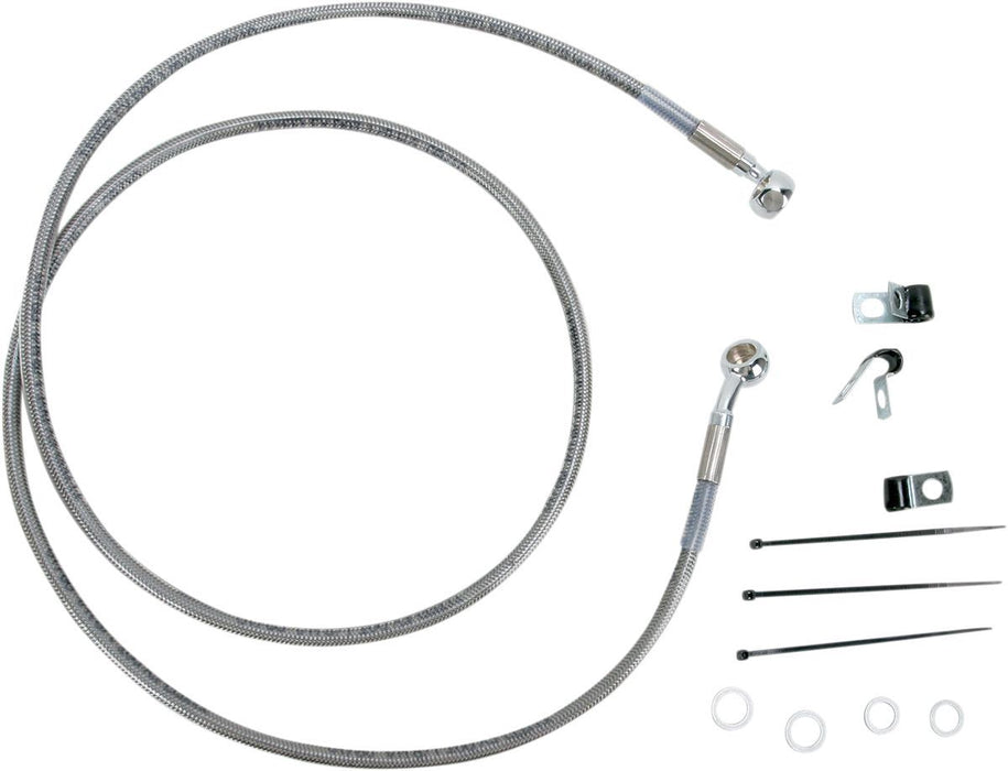 Drag Specialties Front Brake Line Stainless Steel Extended 8" - Part #17412652 - Hogparts UK