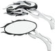 Drag Specialties Mirror Kit Flame Oval W/ Flame Stems Chrome/Black - Part #06400483 - Hogparts UK