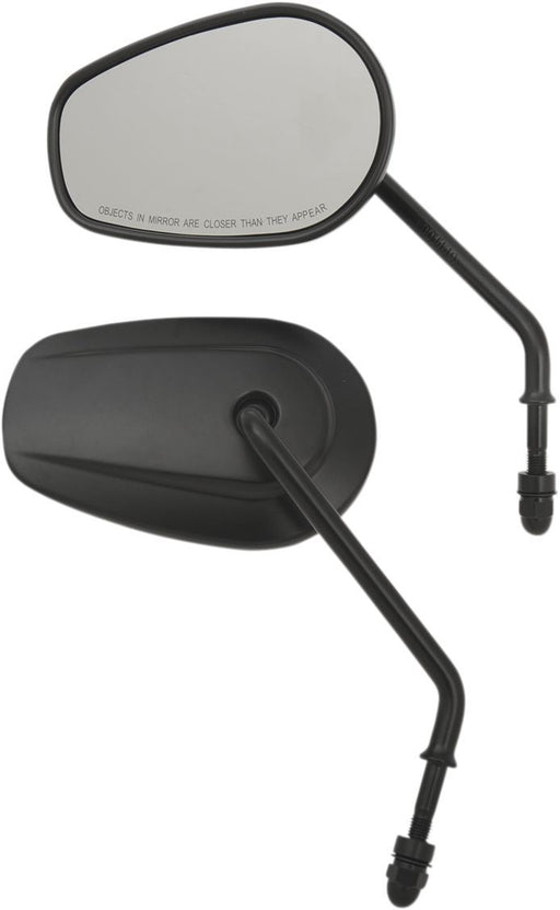 Drag Specialties Mirrors Long Stem One-Style Tear Drop Black - Part #06401310 - Hogparts UK