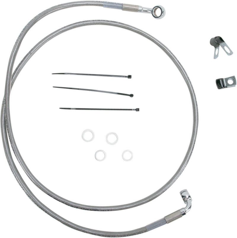 Drag Specialties Front Brake Line Stainless Steel Extended 8" - Part #17412673 - Hogparts UK