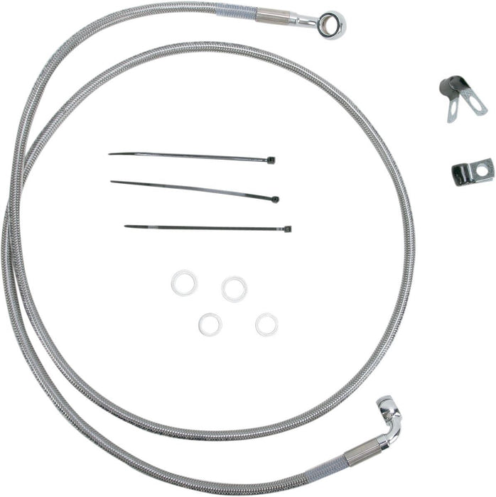 Drag Specialties Front Brake Line Stainless Steel Extended 8" - Part #17412673 - Hogparts UK