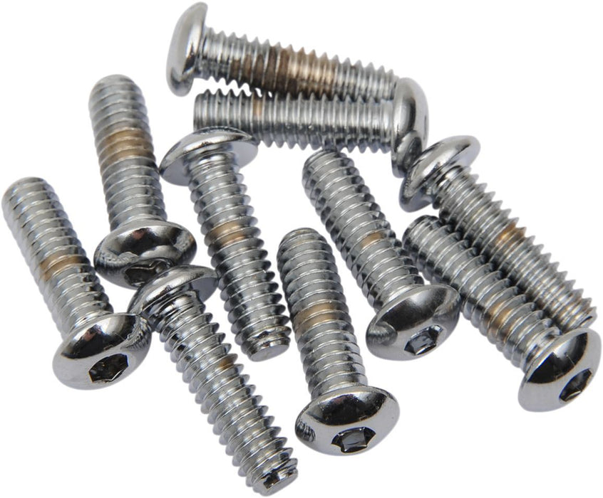 Drag Specialties Button-Head Bolt 1/4-20X0.875 Chrome - Part #DS190831 - Hogparts UK