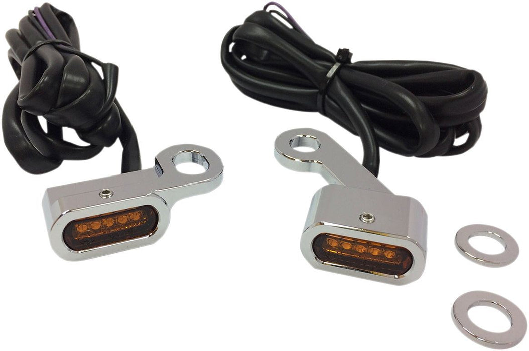 Drag Specialties Lights Marker Handlebar Chrome/Amber Led - Part #20402136 - Hogparts UK
