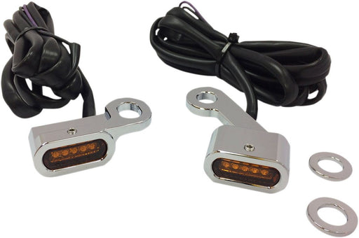 Drag Specialties Lights Marker Handlebar Chrome/Amber Led - Part #20402136 - Hogparts UK