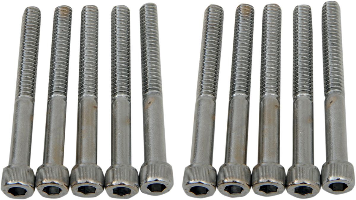 Drag Specialties Socket-Head Bolt 1/4-20X2.25 Knurled Chrome - Part #DS190542 - Hogparts UK